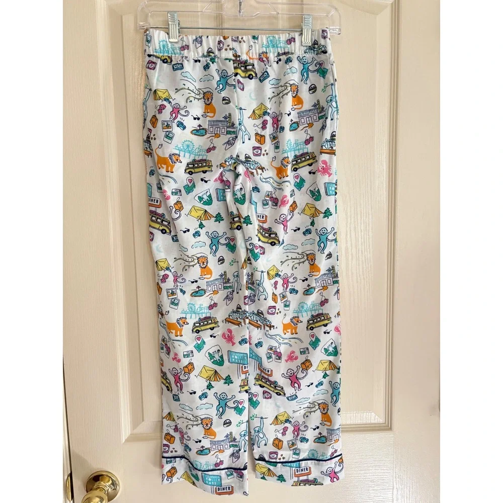 Roller Rabbit for Target Boys Road Trip Pajama Pants White Multi Large 10/12 NWT